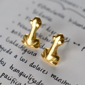 Pendientes de rana con estilo minimalista precolombino 24k GP | Al otro lado del charco - Imagen 1 de 3