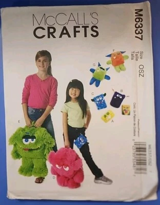 Mccalls Crafts Kids Monster Backpack Cases & Toys Sewing Pattern  - Image 1 of 3