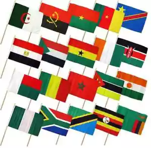 Juego de 20 banderas africanas de palo de campo de 12x18 pulgadas - Imagen 1 de 2