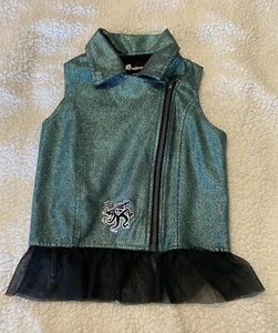 Disney Descendants 3 Teal Blue Green Uma Vest W/Black Ruffle Child Size S 6/6X - Picture 1 of 4