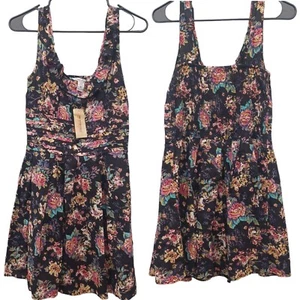 American Rag Cie 1984 Kleid mittelärmellos schwarz Ann Arbor Blumenmuster Sonnenkleid - Bild 1 von 18
