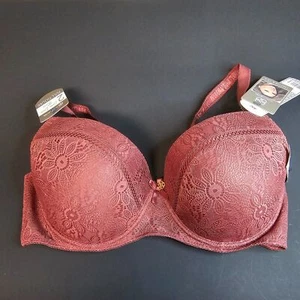 Neu mit Etikett Daisy Fuentes Damen-BH Intimates 40C dunkelrosa Spitze mit Bügel - Bild 1 von 4