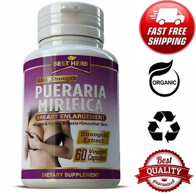 PURE PUERARIA MIRIFICA CAPSULES  SUPPLEMENT 60 PILLS 5000mg Exp. Date: 01/2028 - Image 1 of 4