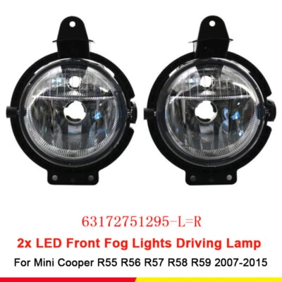 2x Luces antiniebla delanteras LED Luz de conducción para Mini Cooper R55 R56 R57 R58 R59 2007-15 Foto 1 de 4