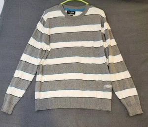 Billabong Crew Neck Sweater Pullover Long Sleeve Mens Size Medium Striped - Picture 1 of 8