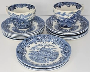 Vintage English Village Salem China Co. Olde Staffordshire 5,5" Untertasse Teller  - Bild 1 von 24