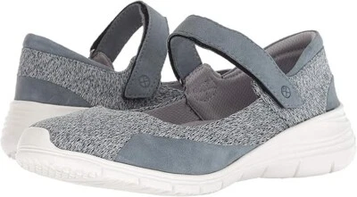 Hush Puppies Womens Cypress Mary Jane Flat, Storm Knit/Suede, sz 11W - Image 1 of 4