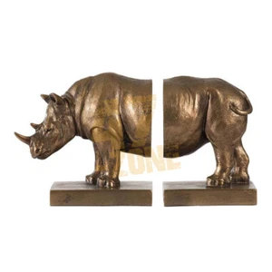 Sujetalibros de poliresina rinoceronte cobre interior exterior mesa decoración del hogar - Imagen 1 de 24