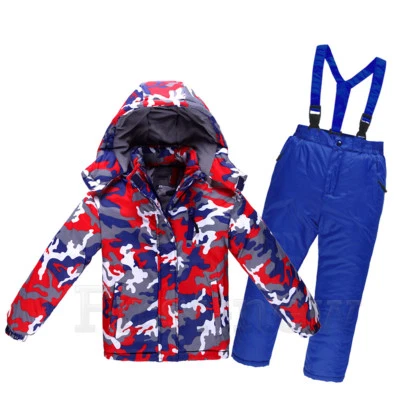 Girls Boys Snowsuit Set Waterproof Children Adult Warm Ski Suit Jacket Pants Set - Image 1 of 4