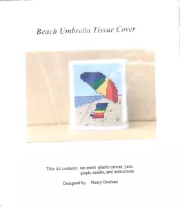 Nancy Dorman Beach Umbrella Tissue Cover Plastic Canvas Kit - Picture 1 of 8