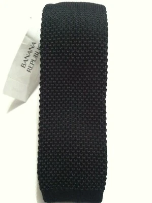 BANANA REPUBLIC MENS NEW BLACK 100%POLYESTER TIE Foto 1 de 4