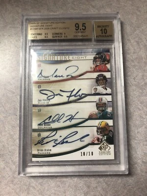2009 SP SIGNATURE 8 AUTO 10/10 FLACCO RYAN HENNE BROHM BECKETT 9.5 AUTOGRAPH 10 - Image 1 of 2
