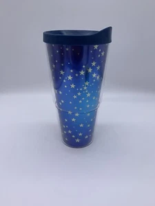 Extra großer blau gelb Star Galaxy Reisebecher klassisches Trinkgeschirr mit Deckel - Bild 1 von 8