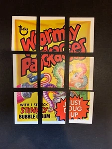1973 Topps Wacky Packages 4th Series 4 Wormy Puzzle Checklist 9 Card Set - Picture 1 of 2