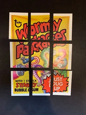1973 Topps Wacky Packages 4th Series 4 Wormy Puzzle Checklist 9 Card Set - Image 1 of 2
