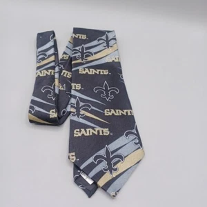 NFL New Orleans Saints Herren-Krawatte schwarz & goldfarben 100 % Seide 57 Zoll schön gebraucht - Bild 1 von 5