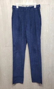 Lands End Pants Mens 33x39 Raw Hem Corduroy Fine Wale Pleated Expandable Waist - Picture 1 of 14