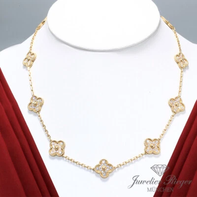 Van Cleef & Arpels Collier Vintage Alhambra Gelbgold 750 Diamanten VCARA42300 - Bild 1 von 4