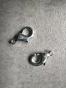 2 Stuck Karabinerverschlüsse in silberfarben platiniert, 16 mm neu - Bild 1 von 3