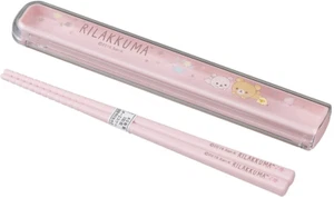 New Japan JAPAN SanX Rilakkuma Bear Pink Chopsticks + Chopstick Box Case Set - Picture 1 of 5