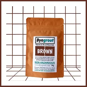 50 grams - Brown Grout Pigment for Mosaics Cement Dye by Dyegrout - Picture 1 of 3