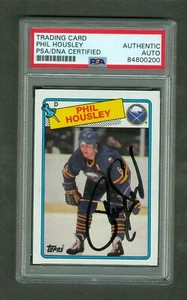 Phil Housley 1988-89 Topps Card #119 Sabres PSA/DNA Encased Autograph - Picture 1 of 2