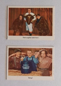 2 1959 Fleer The 3 Stooges Cards..Moe, Larry and Curly. Karte # 57 und 73 - Bild 1 von 6