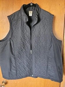 JMS Just My Size Women's Quilted Black Vest Full Zip 4x - Picture 1 of 6