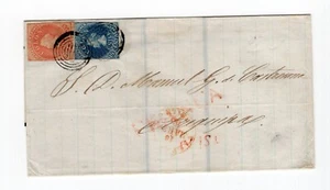Chile 1858 mourning cover mixed franking to Arequipa Peru ISLAI FRANCA - Picture 1 of 1
