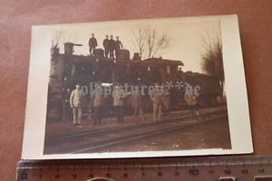 altes Foto Personal und Dampflokomotive - 1 Weltkrieg ?? - Bild 1 von 6