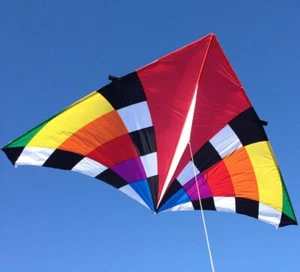 Delta Kite Levitation Rainbow ENORME 108 x 55" RipStop Nylon + Carrete + Línea + 3 Colas - Imagen 1 de 10