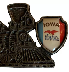 Iowa Train Fridge Magnet 2 1/2 inch wide Vintage - Picture 1 of 5