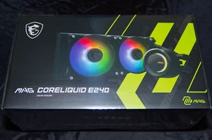 MSI MAG CORELIQUID E240 BLACK AIO ARGB CPU 240MM RADIATOR LIQUID COOLER - SEALED - Afbeelding 1 van 10
