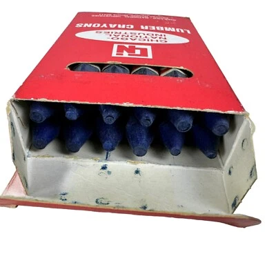 Lápis de cor azul vintage Dozen Chicago-National Industries - Imagem 1 de 4