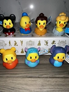 DISNEY JEEP CRUISE DUCKS Set 7 Cinderella Mickey Sulley Donald Pooh Stitch Belle - Picture 1 of 8