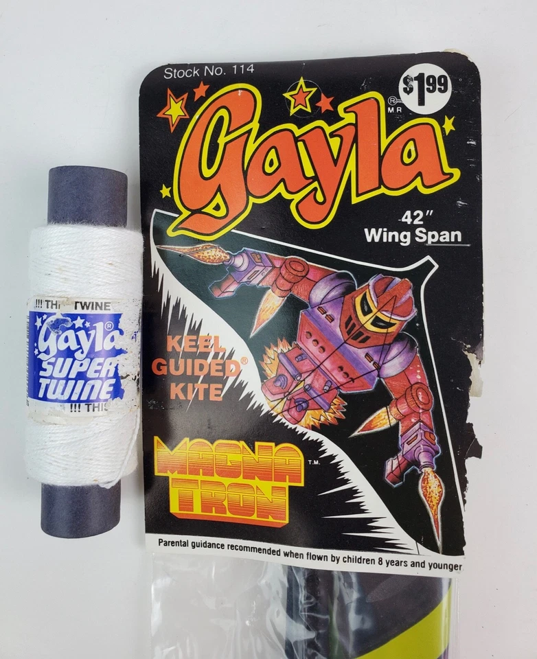 Gayla MagnaTron 114 Keel Guided Plastic Kite Vintage 1986 Transformers 42" NOS
