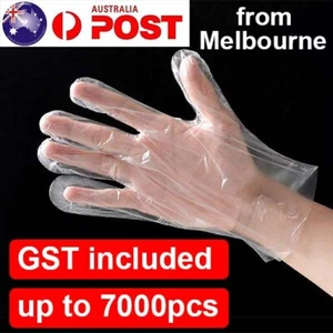 100pcs Disposable Plastic Gloves Transparent Food Handling Hygienic Clear Bulk - Picture 1 of 5