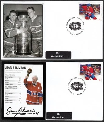 CANADÁ Sc # 2671-101 IN MEMORIUM JEAN BELLEVEL - JUEGO de 4 DIFF FDC Foto 1 de 2