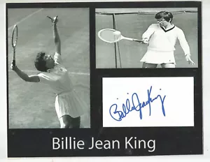 BILLIE JEAN KING SIGNED INDEX CARD MATTED AND READY FOR FRAMING - Picture 1 of 2