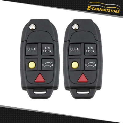 2 For 2004 2005 2006 2007-2009 Volvo XC90 Remote Key Fob Uncut Shell Case - Image 1 of 4