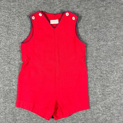 Vintage 60s Merry Mites Boy Outfit One Piece Size 2T Red - Image 1 of 4