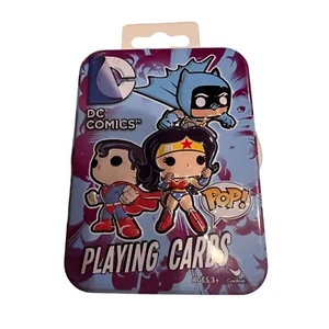 DC Comics Pop! Playing Cards Tin Box - Superman Batman Wonder Woman 54 cards NEW - Picture 1 of 2
