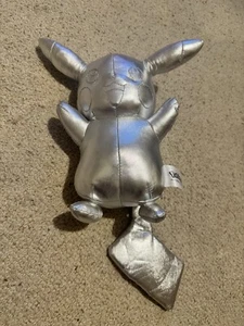 Pikachu Plush Silver Pokemon 25th Anniversary Celebration 25cm - Picture 1 of 5