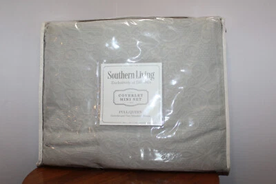 SOUTHERN LIVING EVERETTE COBERTOR MINI SET 100% ALGODÓN GRIS COMPLETO/QUEEN SIZE Foto 1 de 4