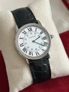 Cartier Ronde Solo 36mm Stainless Steel & Black Leather Watch: Ref 2934. Tank - Picture 1 of 19