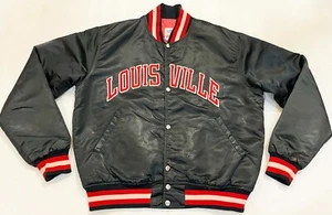 Vintage Starter NCAA Louisville Cardinals Bomber Jacket L Black USA Quilted - Picture 1 of 16
