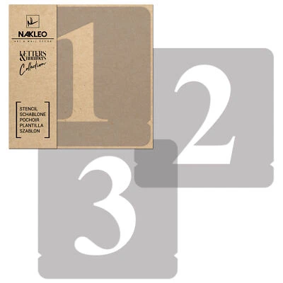 NAKLEO Schablonen Zahlen wiederverwendbar / 50 mm Zahlen Times Roman / Alphabet Schrift