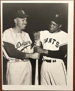1955-56 Photo Type IV-Giants Willie Mays Dodgers Duke Snider w/Dup Negative - Picture 1 of 3