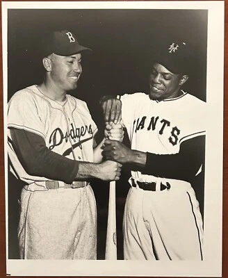 1955-56 Photo Type IV-Giants Willie Mays Dodgers Duke Snider w/Dup Negative - Image 1 of 2