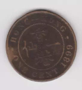 1899 Hong Kong 1 Cent KM# 4.3 | Victoria Chinese Coin - Picture 1 of 2